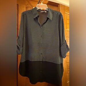 Chico's Monochrome Striped Blouse